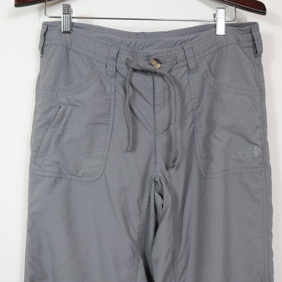 The North Face Size 8 Horizon Tempest Pants Nylon Ripstop Roll Up Gray - Picture 3 of 12
